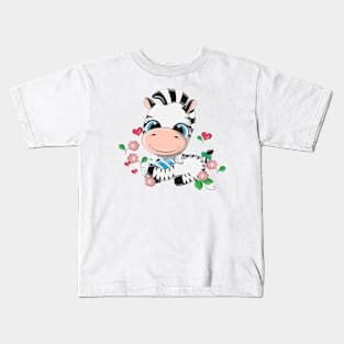 Beautiful zebra with candy Kids T-Shirt